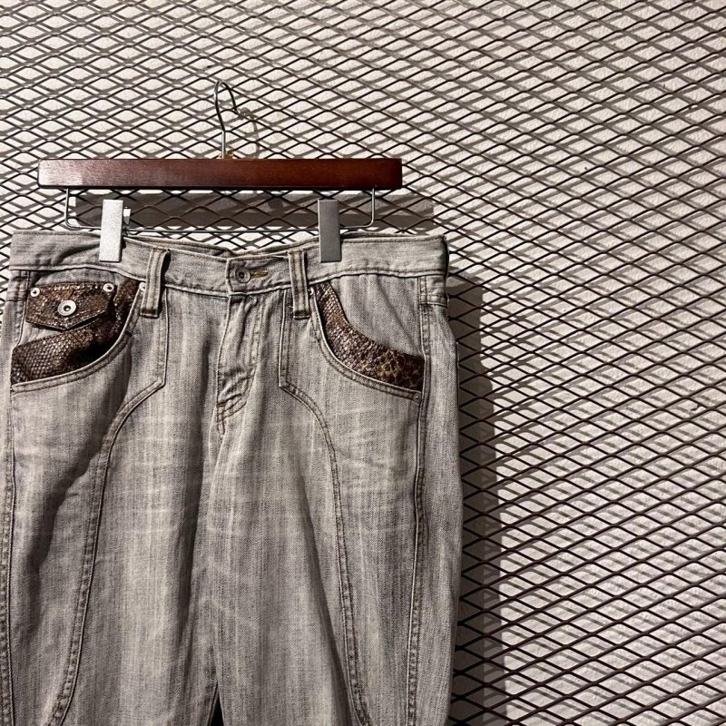 画像4: semantic design - Python Switching Flared Denim Pants