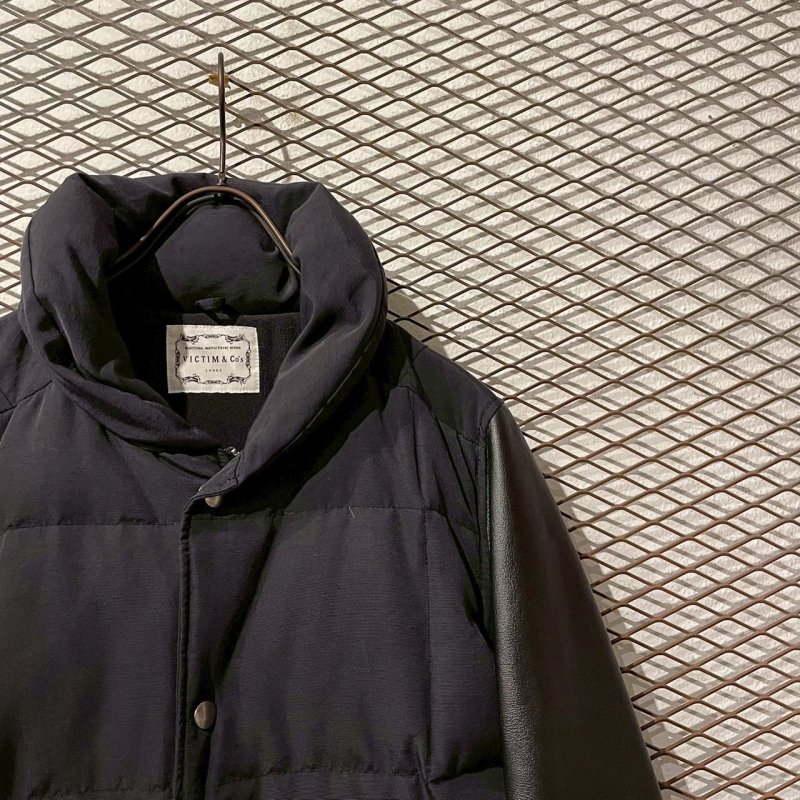 画像4: VICTIM - Cowhide Leather Switching Down Jacket