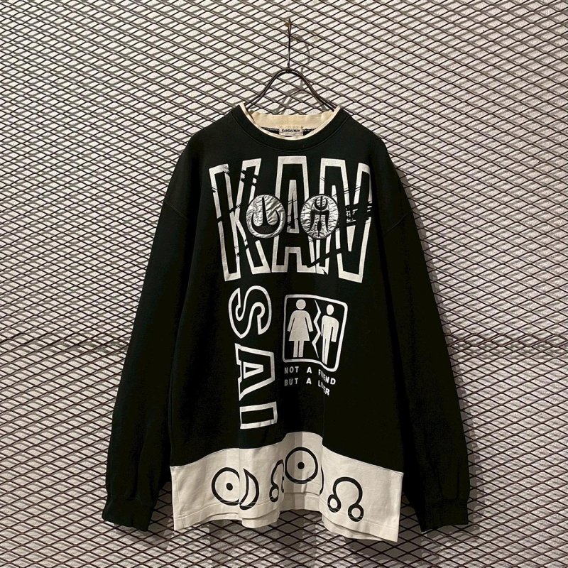 画像1: KANSAI MAN - 90's Switching Printed Sweat