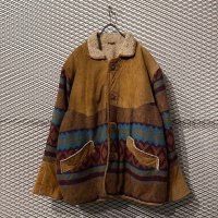 Used - Knit Switching Suede Boa Jacket