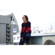 画像1: bukht - Navy / Wine Red フィッシャーマンニット (1)