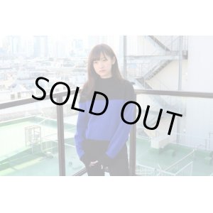 画像: [30%OFF] Used - Black / Blue バイカラーハイネックニット