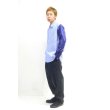 画像1: COMME des GARÇONS HOMME - Blue ストライプ柄ナイロン切り替えシャツ (1)