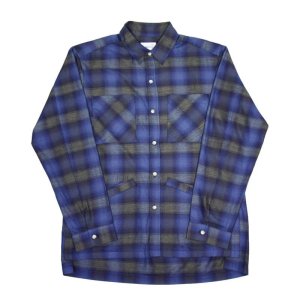 画像: yotsuba - Cotton & Rayon Shadow Check Shirt [Blue]