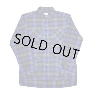 画像: yotsuba - Cotton & Rayon Shadow Check Shirt [Blue]