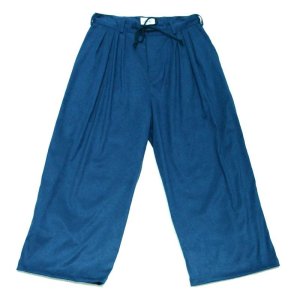 画像: yotsuba - Fakesuede 4tuck Wide Pants [Blue]