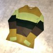 画像1: ISSEY MIYAKE MEN - Mustard ボーダー柄ロングニット (1)