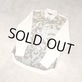 画像: COMME des GAR?ONS HOMME DEUX - White スカーフ柄切り替え長袖シャツ
