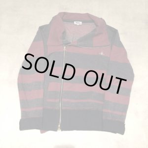 画像: Vivienne Westwood MAN - Red × Gray ボーダー柄コットンライダースジャケット