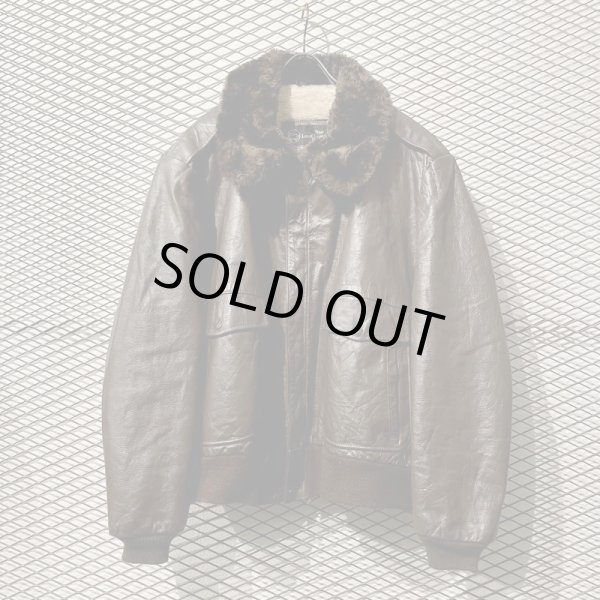 画像1: Sears - Leather Boa Jacket (Brown) (1)