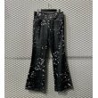 画像1: TORNADO MART - Paint Flared Denim Pants (Black) (1)