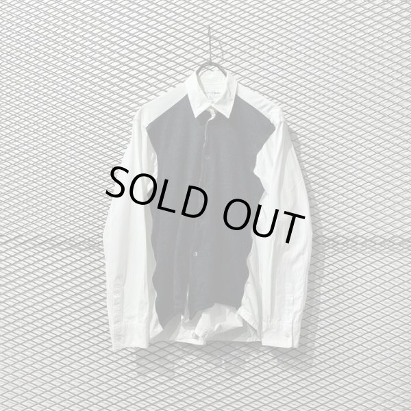 画像1: COMME des GARCONS SHIRT - Crinkled Docking Design Shirt  (1)