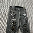 画像2: VINTI ANDREWS - Crash ＆ Repair Denim Pants (Black) (2)