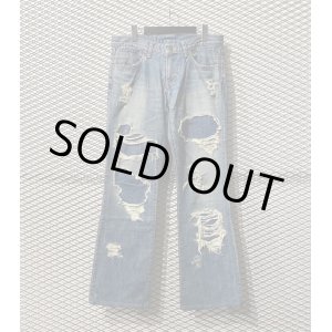 画像: TORNADO MART - Damage & Repair Flared Denim Pants