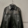 画像4: Used - Quilted Leather Riders Jacket (4)