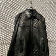 画像2: Used - Quilted Leather Riders Jacket (2)