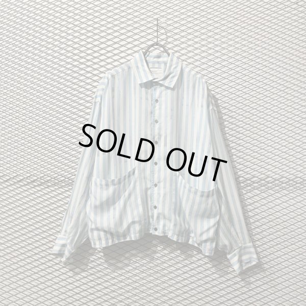 画像1: SHAREEF - Striped Rayon Shirt Jacket (1)