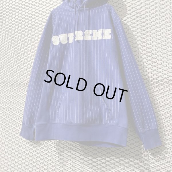 画像3: SUPREME - Striped "LOGO" Hoodie (3)