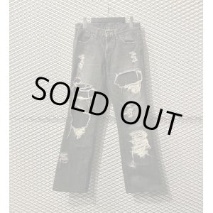 画像: TORNADO MART - Damage & Repair Flared Denim Pants