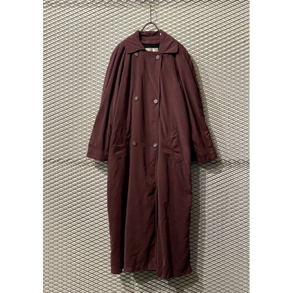 画像1: Used - Over Trench Coat (Burgundy) (1)