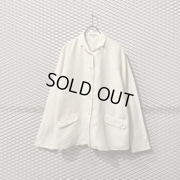 画像1: JIL SANDER - Open Collar Linen Shirt (1)