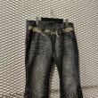 画像2: TORNADO MART -  Snake Lace-up Flared Denim Pants  (2)