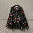 画像1: Used - Flower Open Collar Rayon Shirt (1)