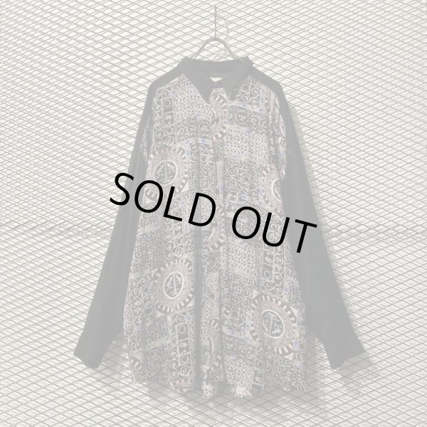 画像1: Used - "Jewelry" Switching Rayon Shirt (1)