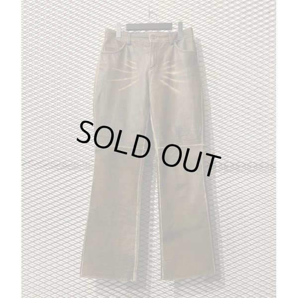 画像1: Used - 90's Leather Flared Pants (1)