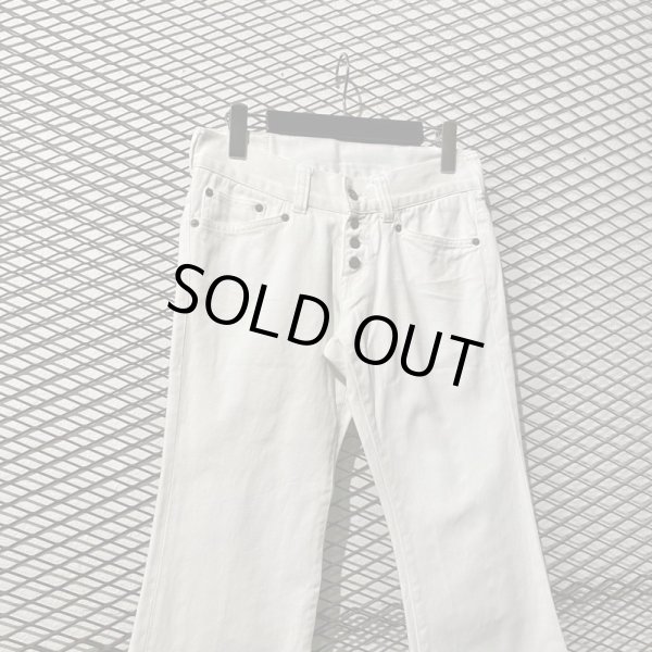 画像2: TORNADO MART - Flare Denim Pants (White) (2)