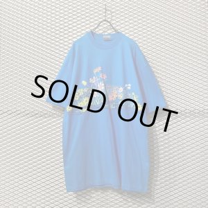 画像: Used - 90's Flower Over Tee (Blue)