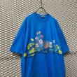 画像2: Used - 90's Flower Over Tee (Blue) (2)