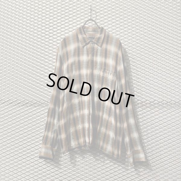 画像1: NUMBER (N)INE - 08A/W Shadow Check Rayon Shirt (1)