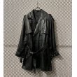 画像1: Used - 90's Cow Leather Trench Coat (1)