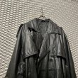 画像2: Used - 90's Cow Leather Trench Coat (2)