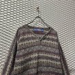 画像2: black means - Ethnic Pattern Henley Neck Knit (2)