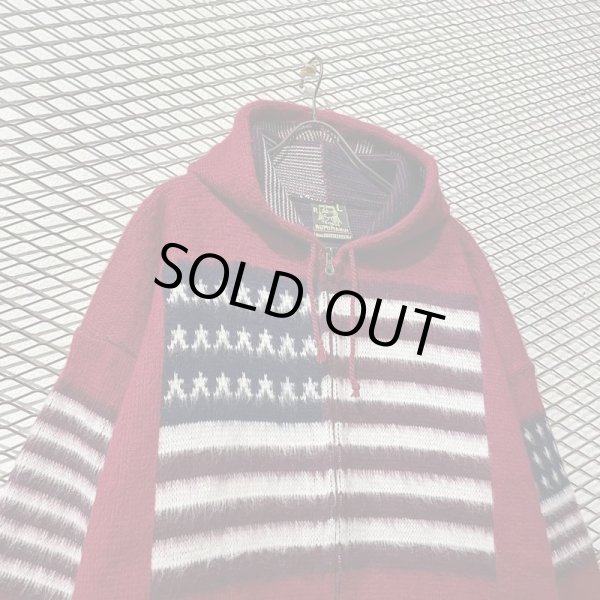 画像2: RUMINAHUI - Hairy Stars and Stripes Hoodie (Red) (2)