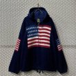 画像1: RUMINAHUI - Hairy Stars and Stripes Hoodie (Navy) (1)