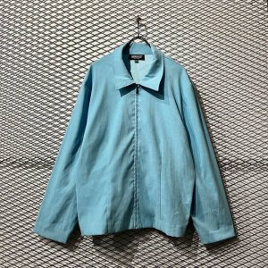 画像: BRIGGS - Fake Suede Zip-up Jacket (Light Blue)