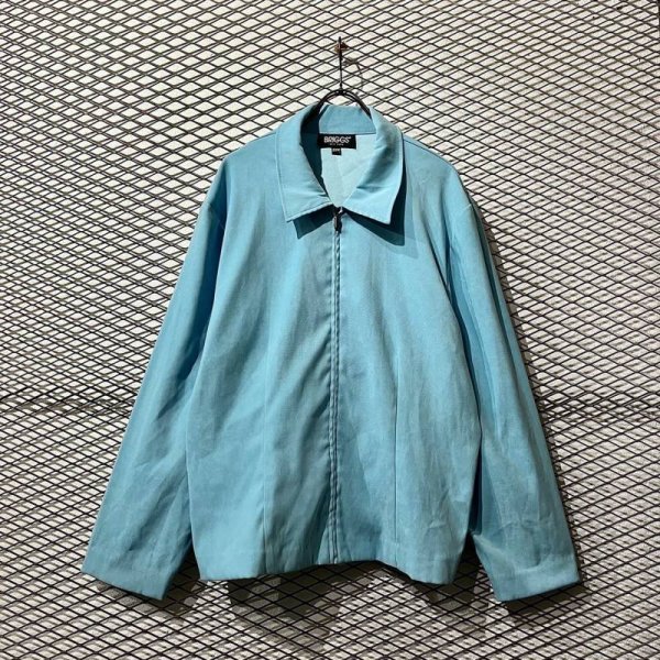 画像1: BRIGGS - Fake Suede Zip-up Jacket (Light Blue) (1)