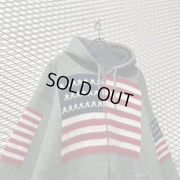 画像2: RUMINAHUI - Hairy Stars and Stripes Hoodie (Gray) (2)