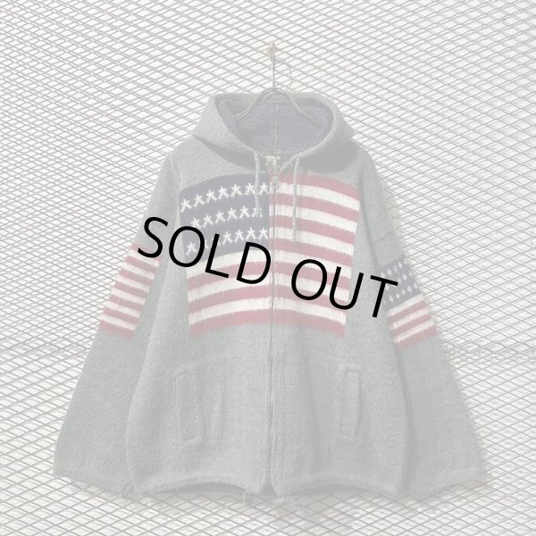 画像1: RUMINAHUI - Hairy Stars and Stripes Hoodie (Gray) (1)