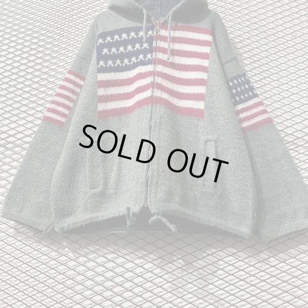 画像3: RUMINAHUI - Hairy Stars and Stripes Hoodie (Gray) (3)