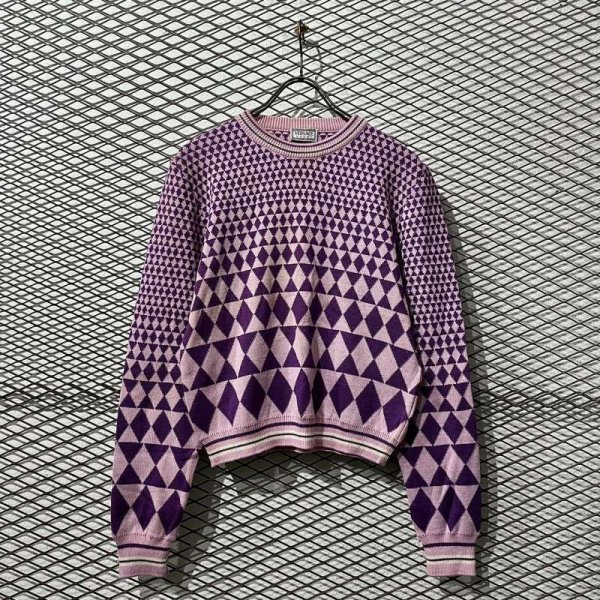 画像1: VERSACE SPORT - 90's Geometric Pattern Knit (1)