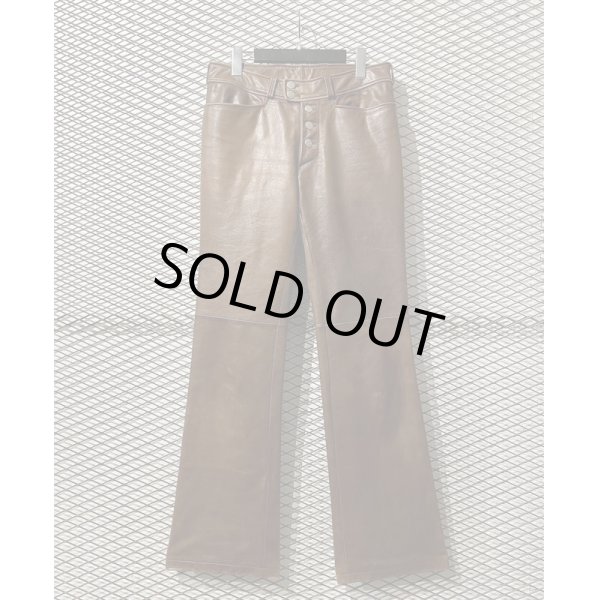 画像1: TORNADO MART - Cow Leather Flared Pants (1)