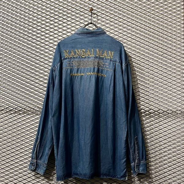 画像1: KANSAI MAN - 90's Embroidery Denim Shirt (1)