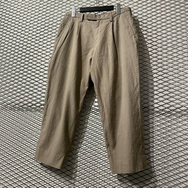 画像3: Kolor - 1-Tuck Linen Cropped Slacks (3)