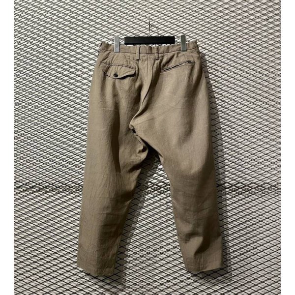 画像4: Kolor - 1-Tuck Linen Cropped Slacks (4)