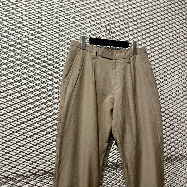 画像2: Kolor - 1-Tuck Linen Cropped Slacks (2)