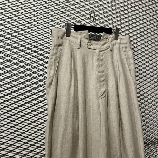 画像2: Y's - 2-Tack Linen Wide Slacks (2)